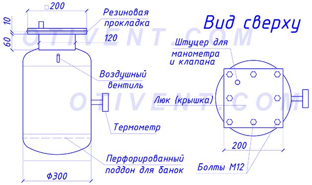 Автоклав своими руками из газового баллона чертеж Автоклав своими руками из газового баллона чертеж