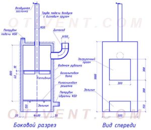 Хозяин выбрал дровяную печь чертеж печи показан на рисунке 1 чертеж передней панели