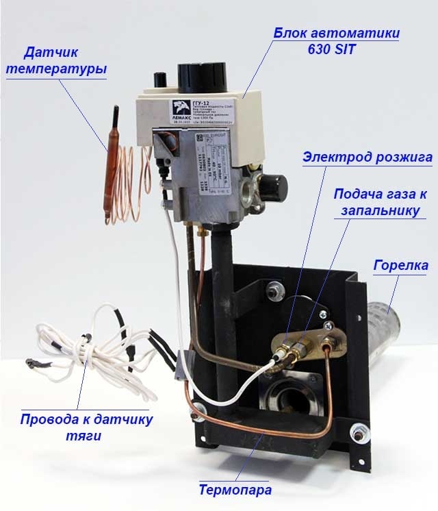 Автоматичний клапан подачі газу в котел